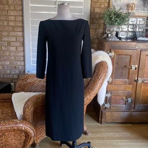 Ralph Lauren BLACK LABEL LUXURY BLACK DRESS 6 WOOL BLEND EXCELLENT